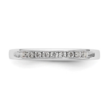 0.15ct. CZ Solid Real 14K White Gold 9-Stone Channel Wedding Band Ring