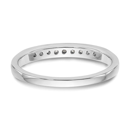 0.15ct. CZ Solid Real 14K White Gold 9-Stone Channel Wedding Band Ring