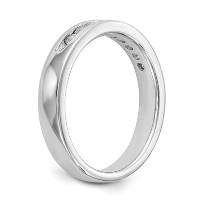 0.25ct. CZ Solid Real 14K White Gold 9-1.9mm Stone ladies Wedding Band Ring