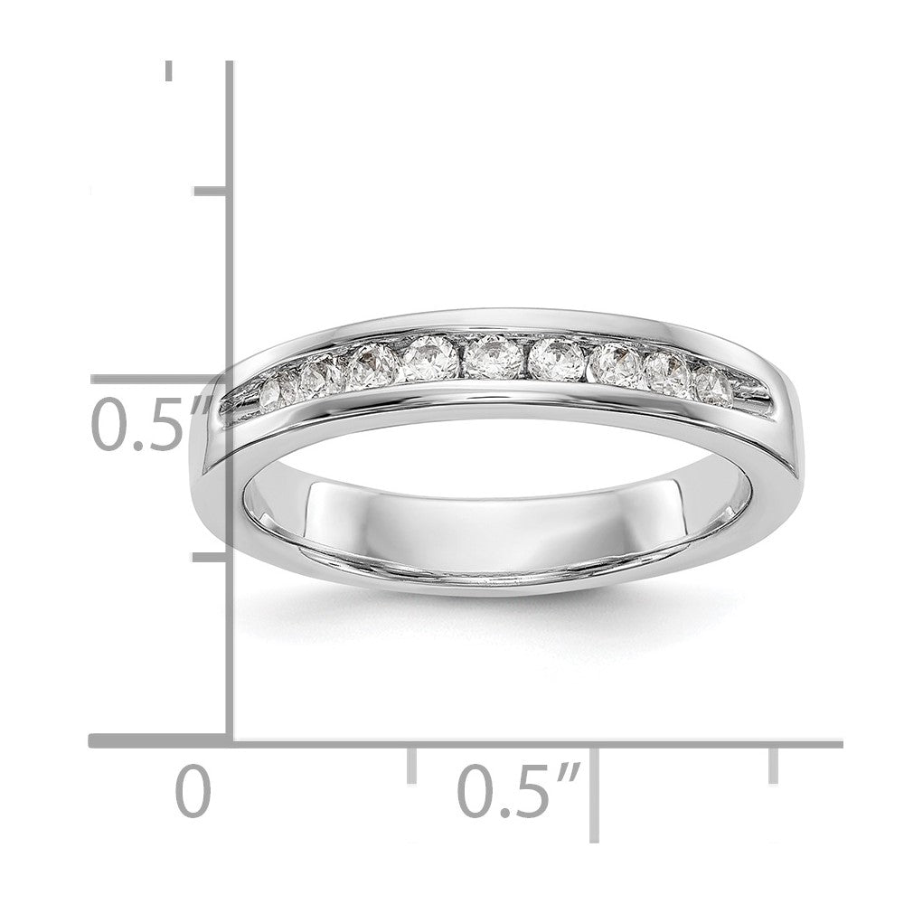 0.25ct. CZ Solid Real 14K White Gold 9-1.9mm Stone ladies Wedding Band Ring