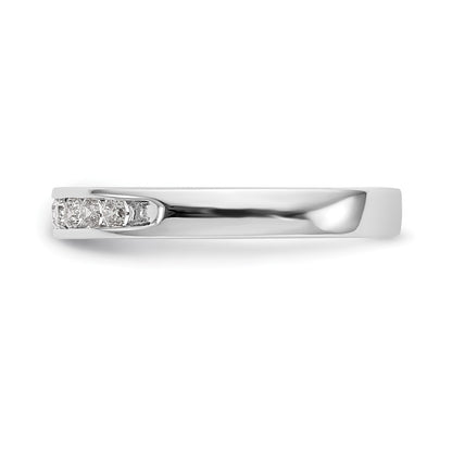 14K White Gold 9-Stone Real Diamond Channel Band