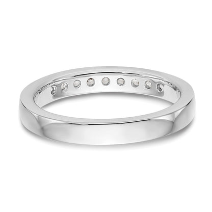 14K White Gold 9-Stone Real Diamond Channel Band