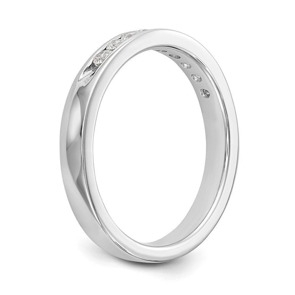14K White Gold 9-Stone Real Diamond Channel Band