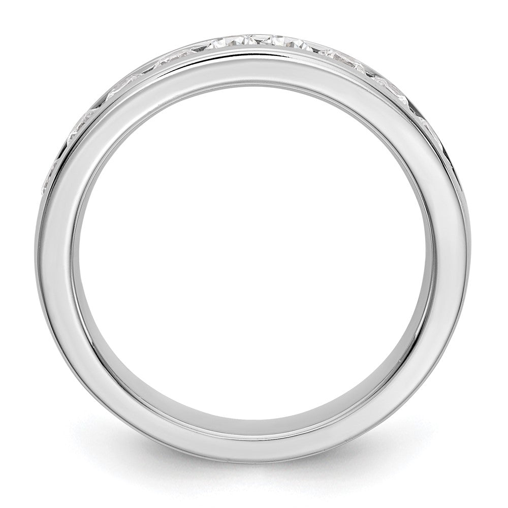 0.71ct. CZ Solid Real 14K White Gold 9-Stone Channel Wedding Band Ring