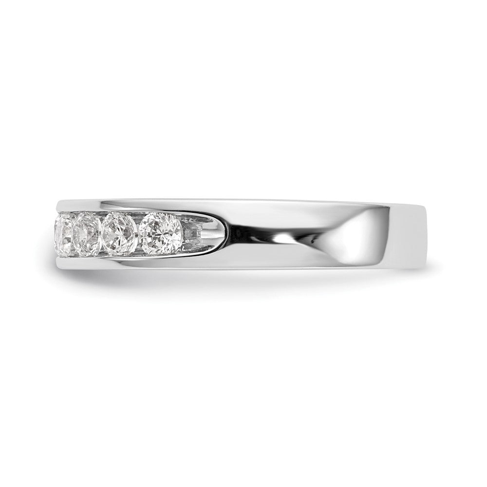 0.71ct. CZ Solid Real 14K White Gold 9-Stone Channel Wedding Band Ring