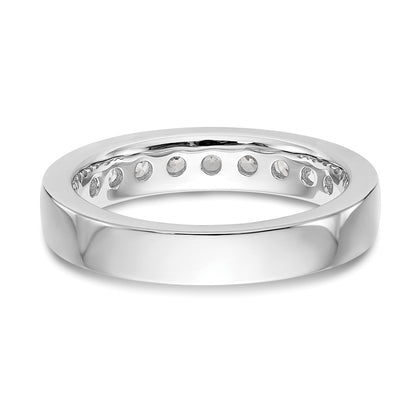 0.71ct. CZ Solid Real 14K White Gold 9-Stone Channel Wedding Band Ring