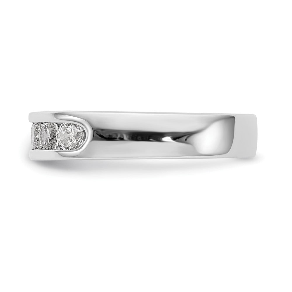 0.93ct. CZ Solid Real 14K White Gold 9-3mm Stone Channel Wedding Band Ring