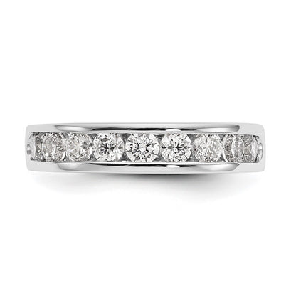 0.93ct. CZ Solid Real 14K White Gold 9-3mm Stone Channel Wedding Band Ring
