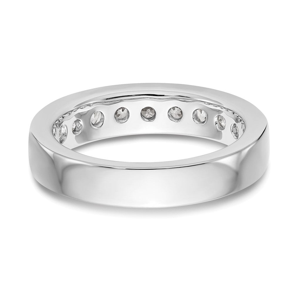 0.93ct. CZ Solid Real 14K White Gold 9-3mm Stone Channel Wedding Band Ring
