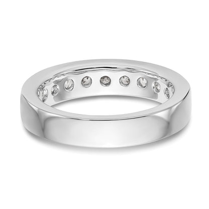 0.93ct. CZ Solid Real 14K White Gold 9-3mm Stone Channel Wedding Band Ring