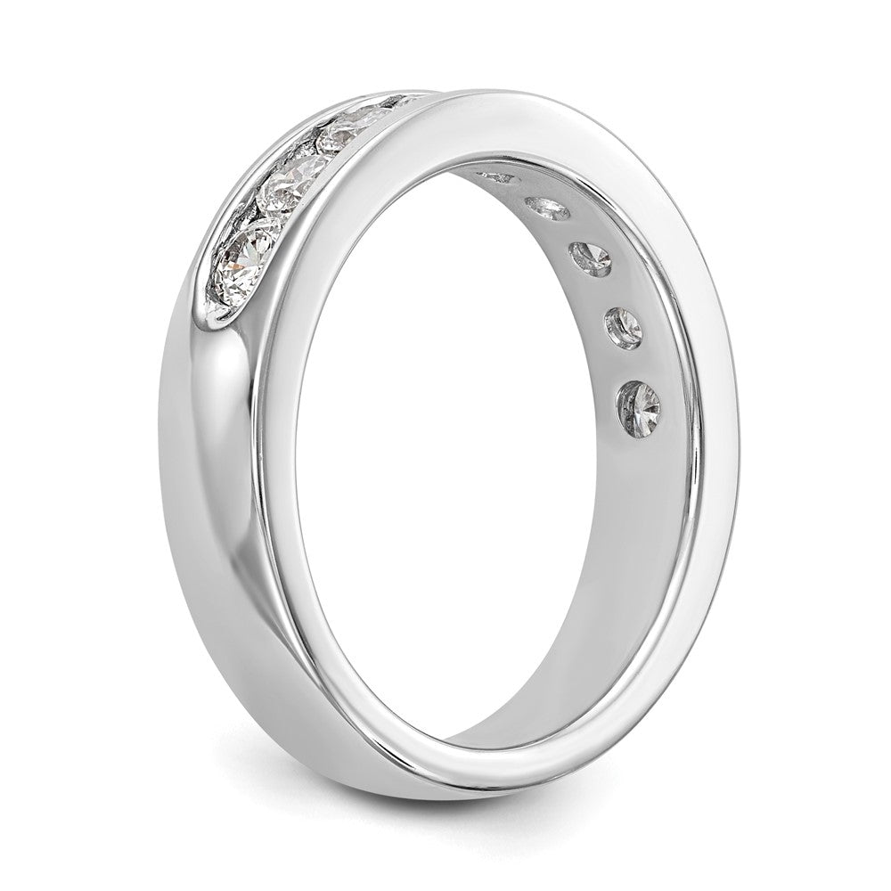 0.93ct. CZ Solid Real 14K White Gold 9-3mm Stone Channel Wedding Band Ring