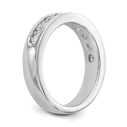 0.93ct. CZ Solid Real 14K White Gold 9-3mm Stone Channel Wedding Band Ring