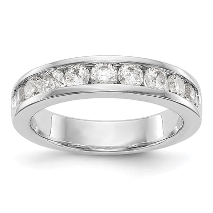 0.93ct. CZ Solid Real 14K White Gold 9-3mm Stone Channel Wedding Band Ring