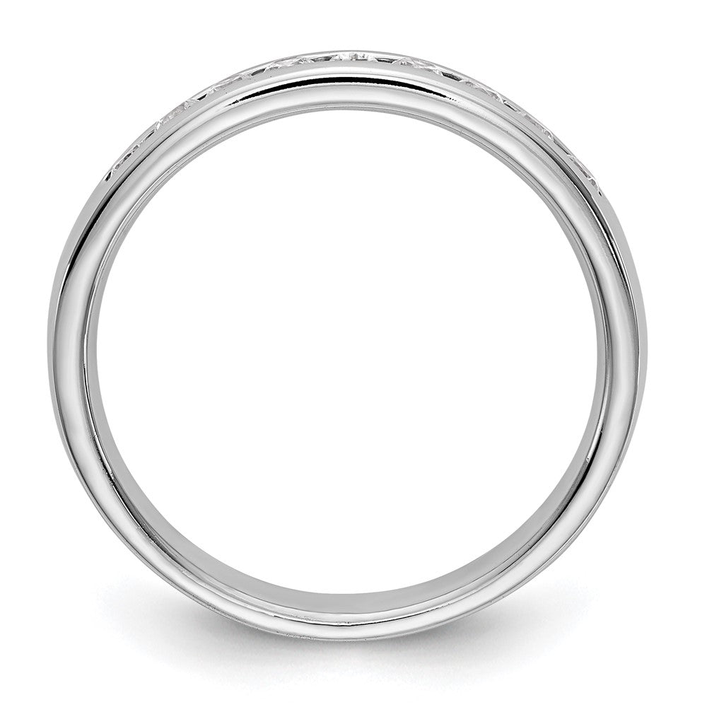 14K White Gold 9-Stone Real Diamond Channel Band