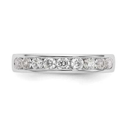 0.25ct. CZ Solid Real 14K White Gold 9-1.9mm Channel Wedding Band Ring