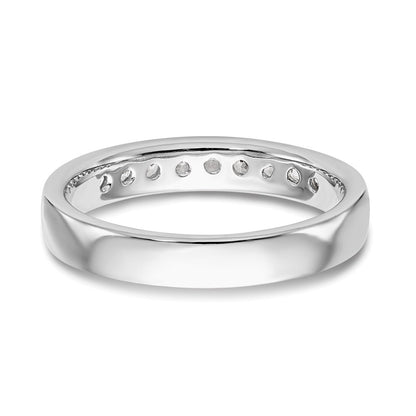 14K White Gold 9-Stone Real Diamond Channel Band