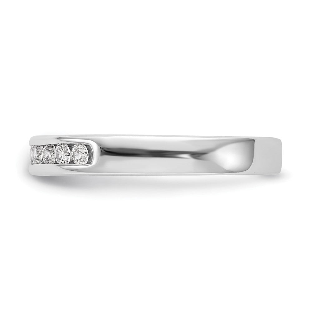14k White Gold 9-Stone 1/3 carat Round Diamond Complete Channel Band