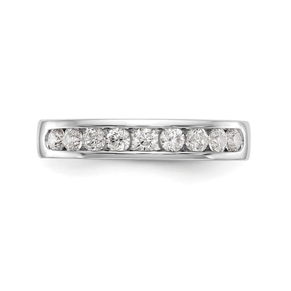 0.47ct. CZ Solid Real 14K White Gold 9-2.4mm Stone Channel Wedding Band Ring
