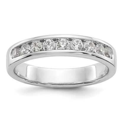 0.47ct. CZ Solid Real 14K White Gold 9-2.4mm Stone Channel Wedding Band Ring
