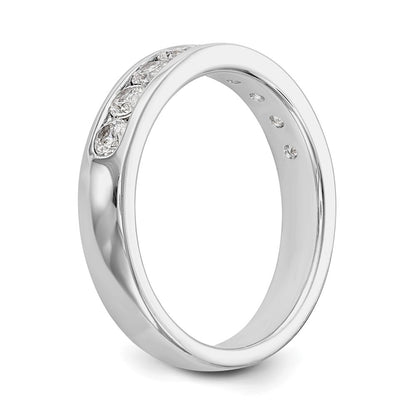 14K White Gold 9-Stone Real Diamond Channel Band