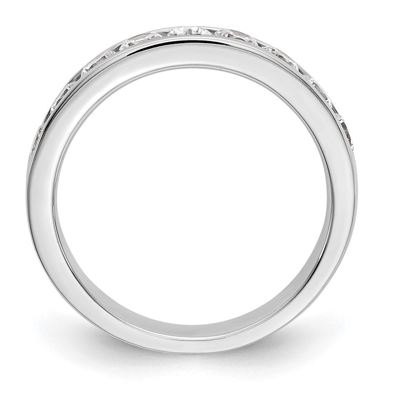 14K White Gold 9-Stone Real Diamond Channel Band