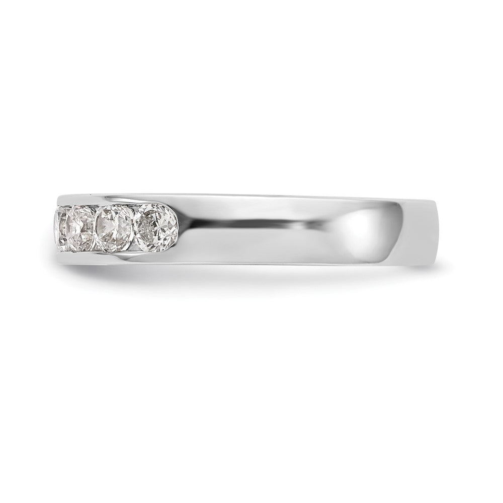 0.93ct. CZ Solid Real 14K White Gold 9-3mm Stone Channel Wedding Band Ring
