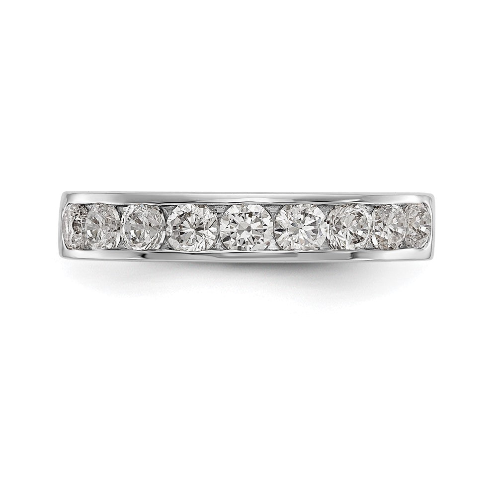 0.93ct. CZ Solid Real 14K White Gold 9-3mm Stone Channel Wedding Band Ring