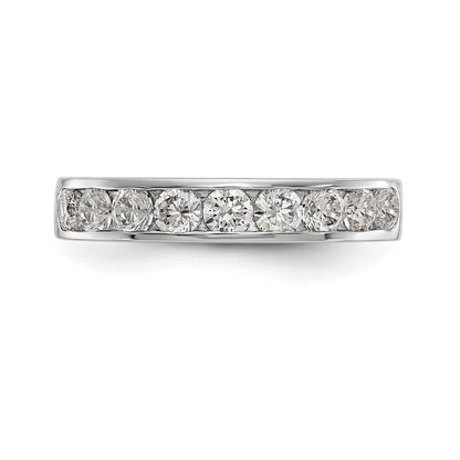 0.93ct. CZ Solid Real 14K White Gold 9-3mm Stone Channel Wedding Band Ring