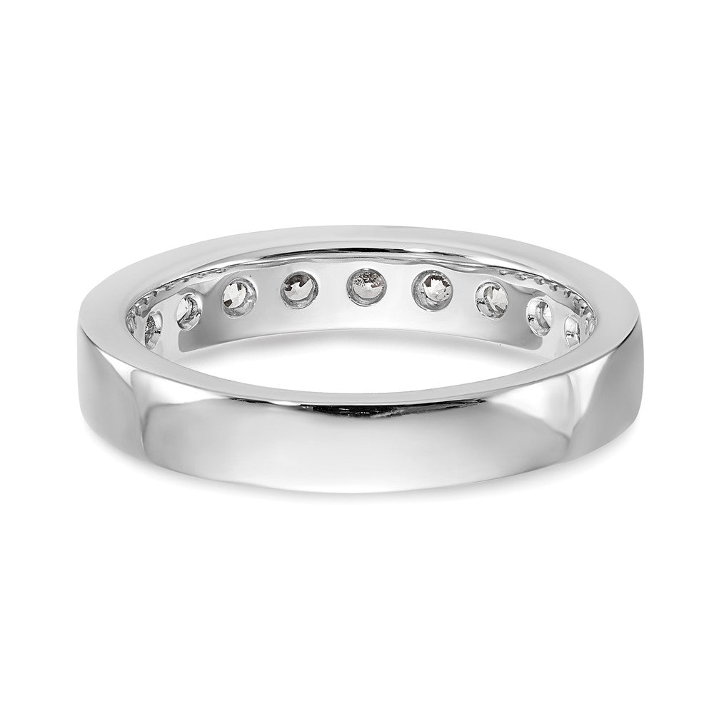 0.93ct. CZ Solid Real 14K White Gold 9-3mm Stone Channel Wedding Band Ring