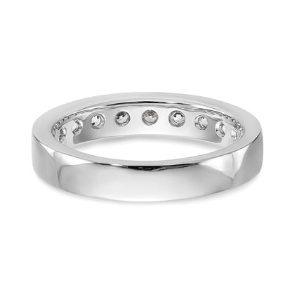 0.93ct. CZ Solid Real 14K White Gold 9-3mm Stone Channel Wedding Band Ring