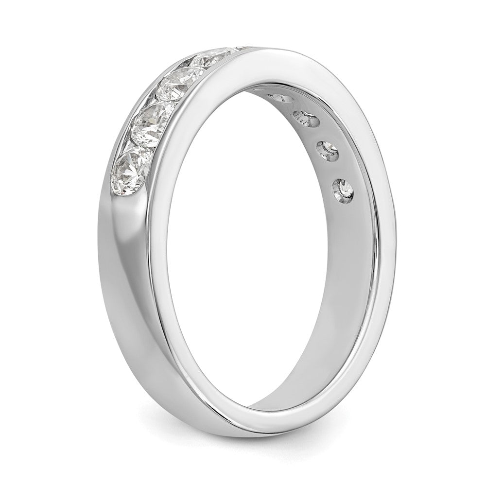 0.93ct. CZ Solid Real 14K White Gold 9-3mm Stone Channel Wedding Band Ring