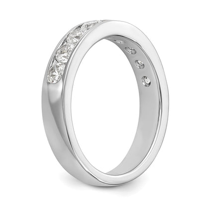 0.93ct. CZ Solid Real 14K White Gold 9-3mm Stone Channel Wedding Band Ring