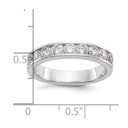 0.93ct. CZ Solid Real 14K White Gold 9-3mm Stone Channel Wedding Band Ring
