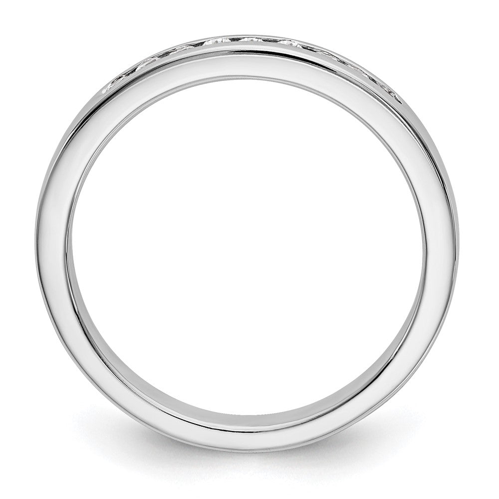 0.15ct. CZ Solid Real 14K White Gold 9-1.6mm Stone Channel Wedding Band Ring