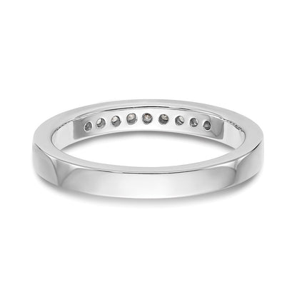 0.15ct. CZ Solid Real 14K White Gold 9-1.6mm Stone Channel Wedding Band Ring