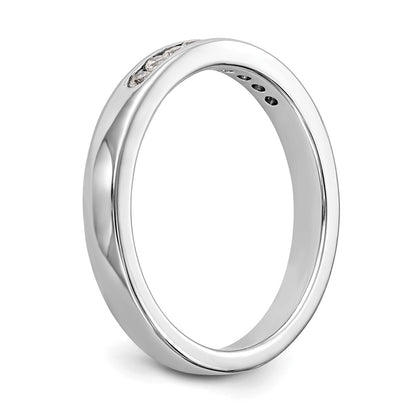 0.15ct. CZ Solid Real 14K White Gold 9-Stone Channel Wedding Band Ring