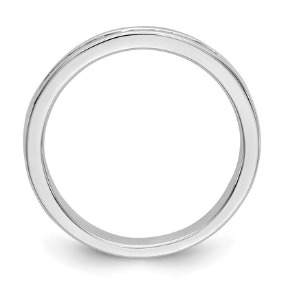 14K White Gold 9-Stone Real Diamond Channel Band