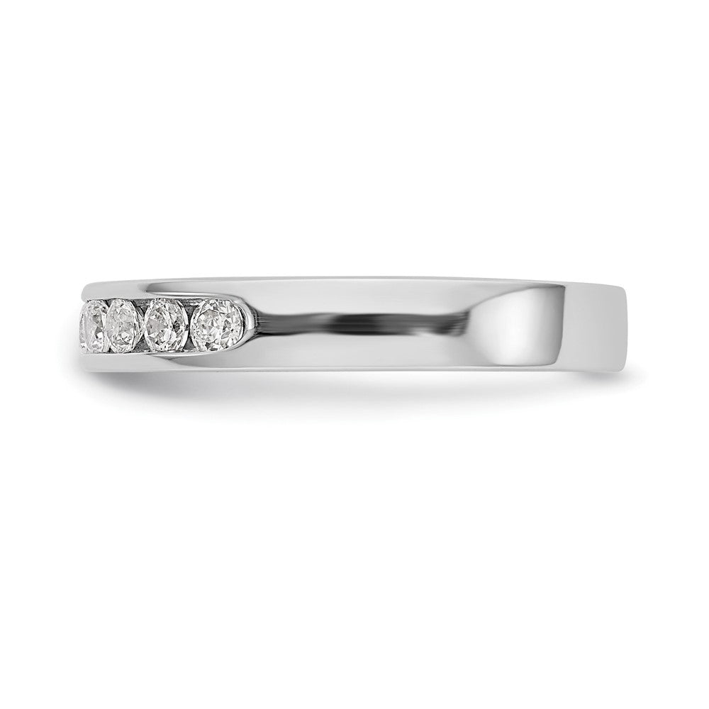 0.45ct. CZ Solid Real 14K White Gold 9-2.3mm Stone  Channel Wedding Band Ring