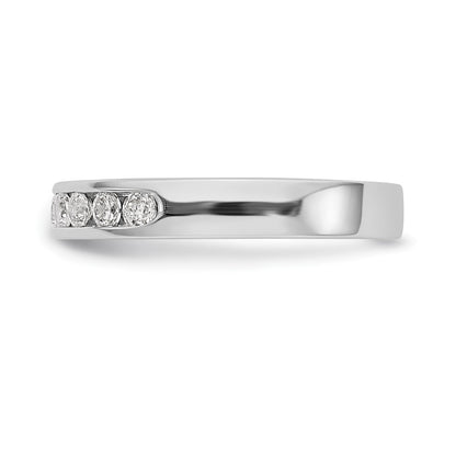 0.45ct. CZ Solid Real 14K White Gold 9-2.3mm Stone  Channel Wedding Band Ring