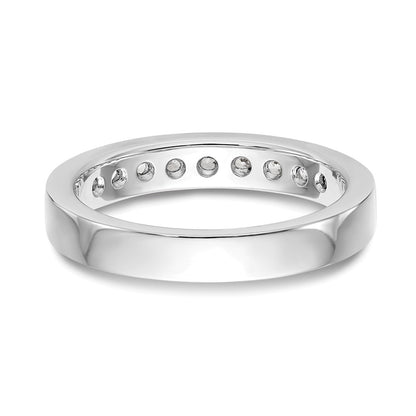 0.45ct. CZ Solid Real 14K White Gold 9-Stone Channel Wedding Band Ring