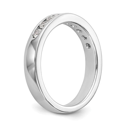 0.45ct. CZ Solid Real 14K White Gold 9-2.3mm Stone  Channel Wedding Band Ring