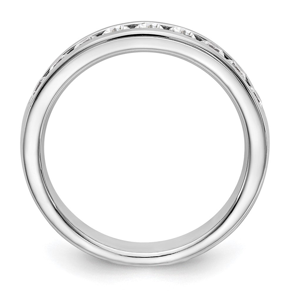 0.53ct. CZ Solid Real 14K White Gold 9-2.5mm Stone Channel Wedding Band Ring