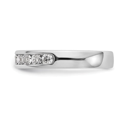 0.53ct. CZ Solid Real 14K White Gold 9-2.5mm Stone Channel Wedding Band Ring