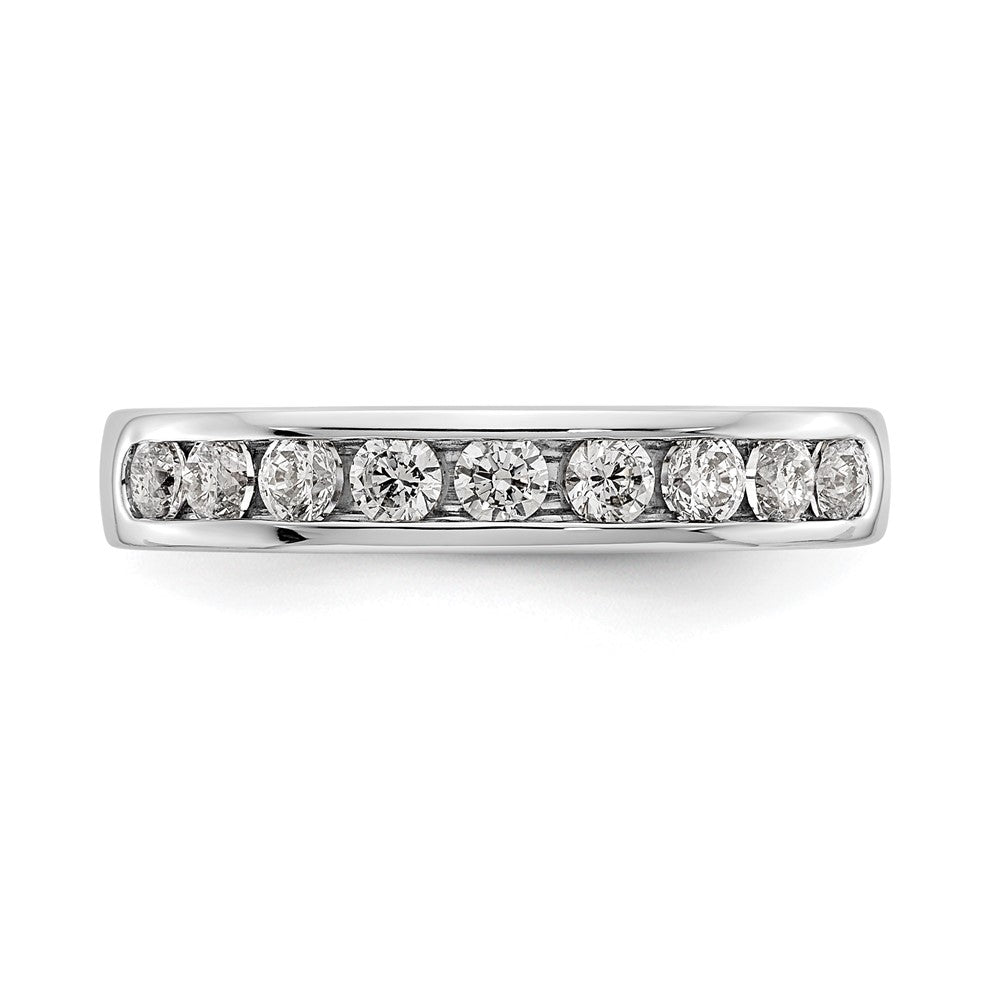 0.53ct. CZ Solid Real 14K White Gold 9-2.5mm Stone Channel Wedding Band Ring