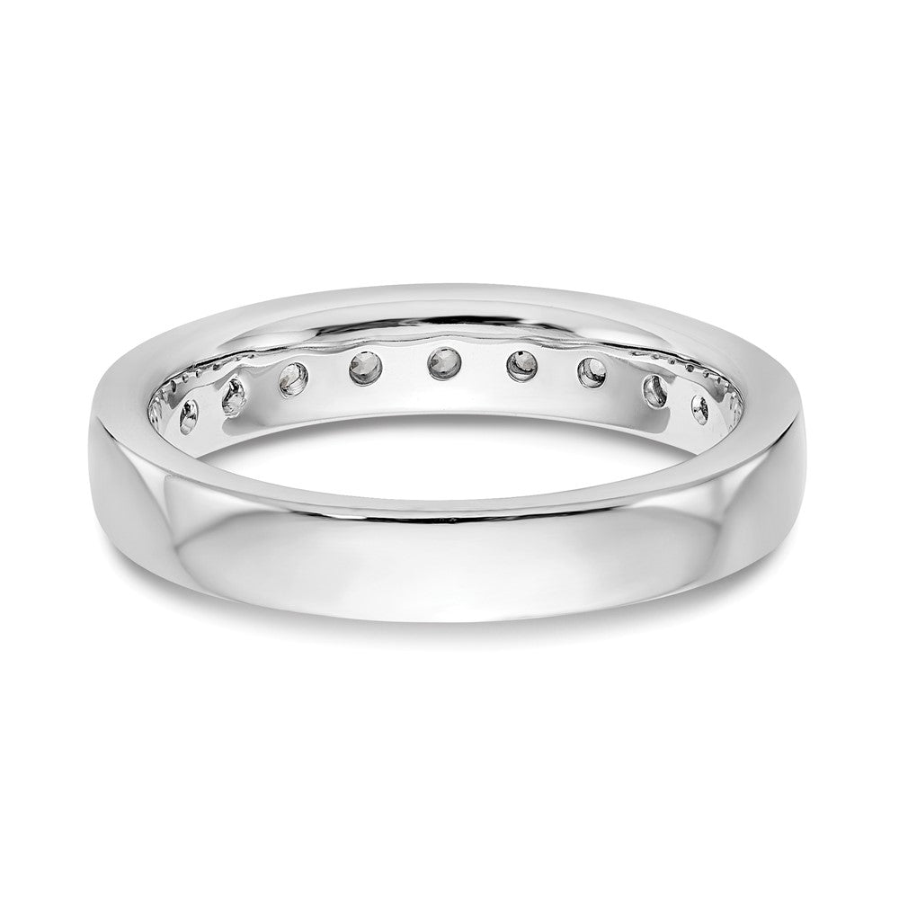 0.53ct. CZ Solid Real 14K White Gold 9-Stone Channel Wedding Band Ring