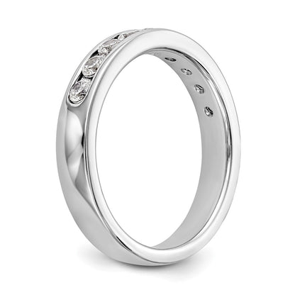 0.53ct. CZ Solid Real 14K White Gold 9-2.5mm Stone Channel Wedding Band Ring