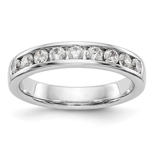 0.53ct. CZ Solid Real 14K White Gold 9-2.5mm Stone Channel Wedding Band Ring