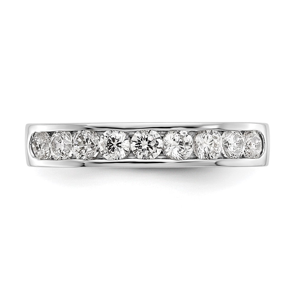0.71ct. CZ Solid Real 14K White Gold 9-2.7mm Stone Channel Wedding Band Ring