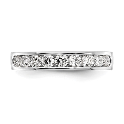 0.71ct. CZ Solid Real 14K White Gold 9-2.7mm Stone Channel Wedding Band Ring