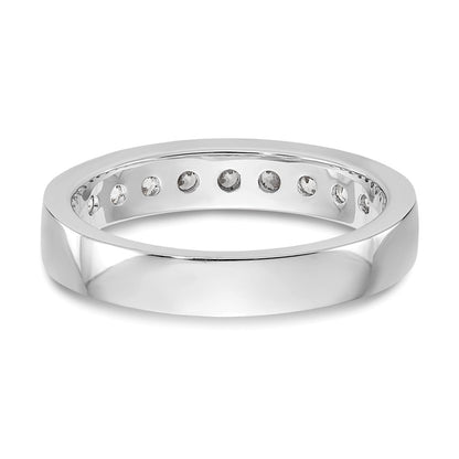 0.71ct. CZ Solid Real 14K White Gold 9-2.7mm Stone Channel Wedding Band Ring